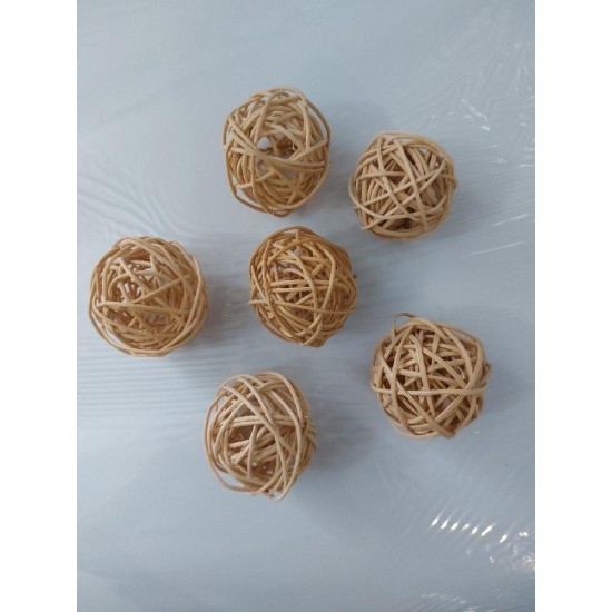 Ротанговые шарики 5 см натуральный, цена за 1 шт